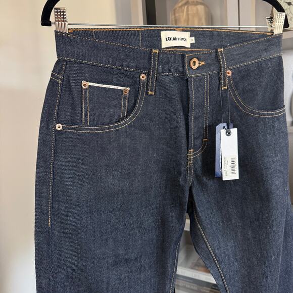 Taylor Stitch Democratic Slim Cone Mills Reserve Selvedge Jeans 30 NEW Dark Wash - Picture 3 of 7